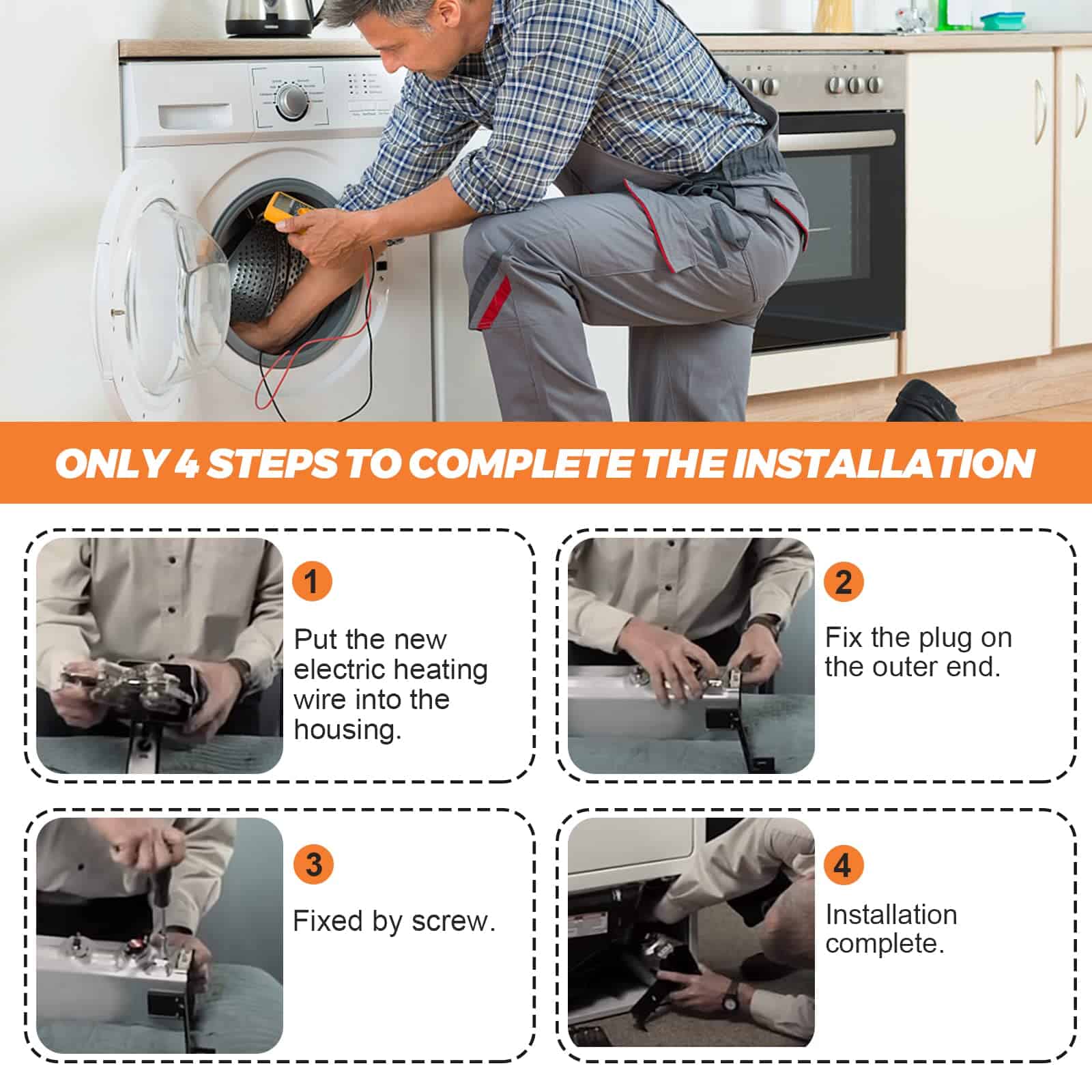 Elemento Calefactor de Secadora W11344457 3387747 - - Imagen 6