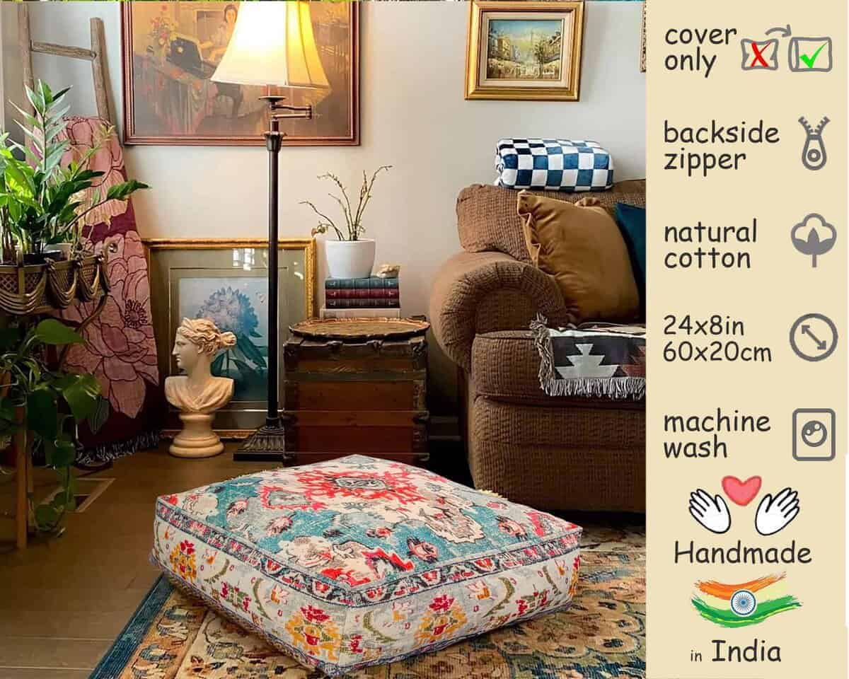 Funda grande de cojín cuadrado para el piso Meditatio? - Imagen 3