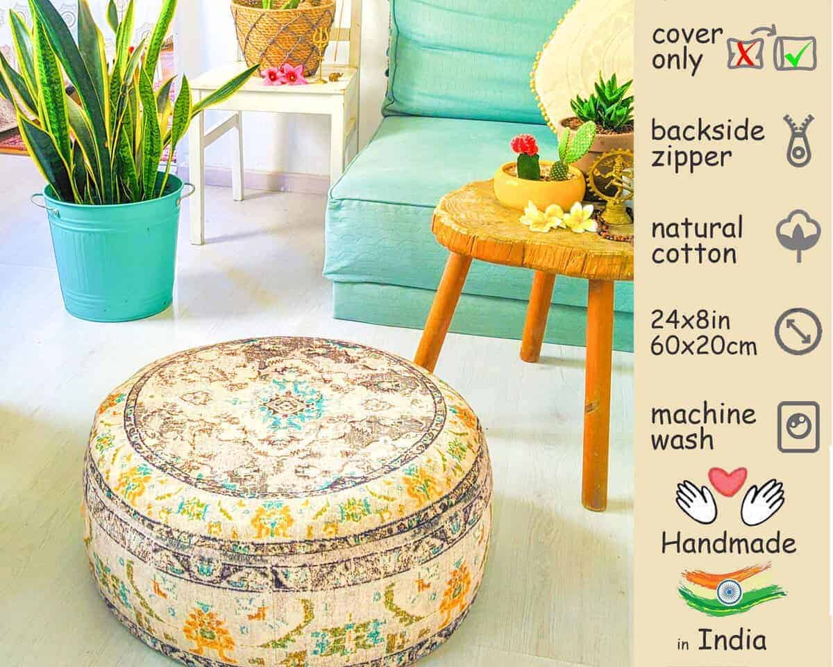 Funda de cojín para cojín de suelo bohemio Mandala Life ART - Imagen 4