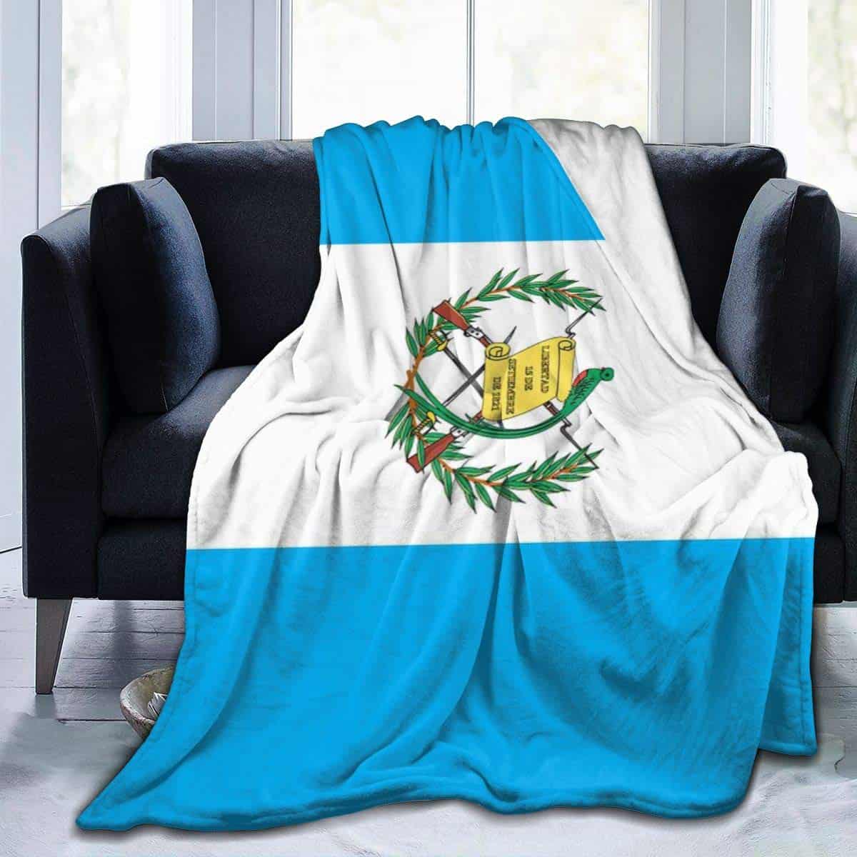 Manta de Franela con Diseño de Bandera de Guatemala - Suave