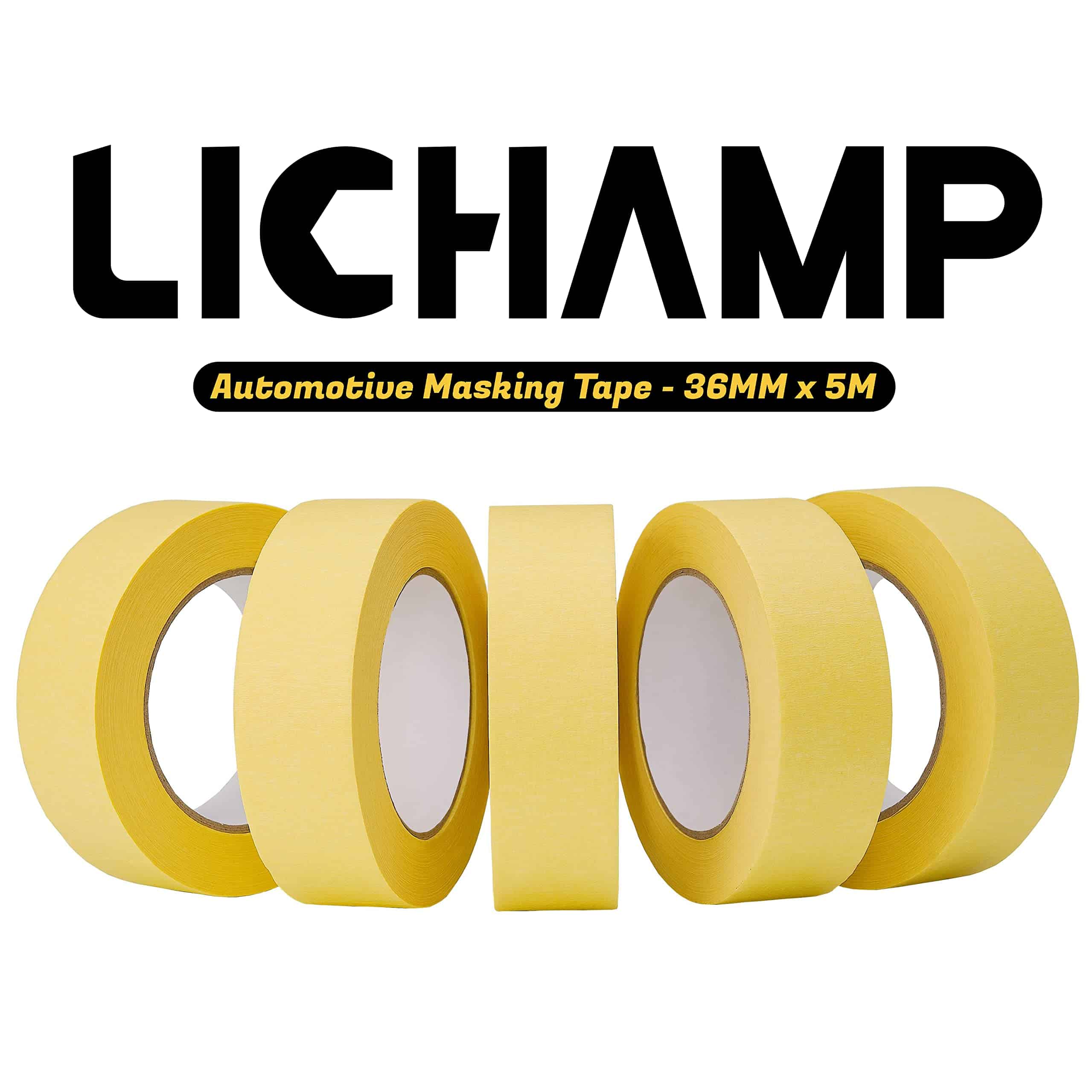 Lichamp 30-Pack Cinta de enmascarar amarilla para repintado - Imagen 3