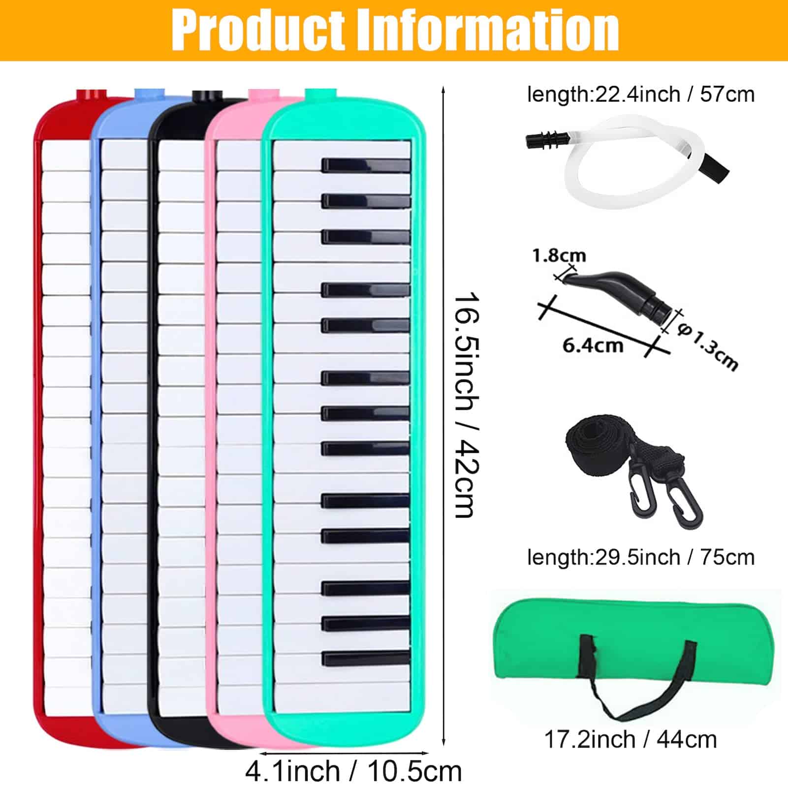 Melódica de 32 Teclas Pianica Portátil con Estuche de - Imagen 3
