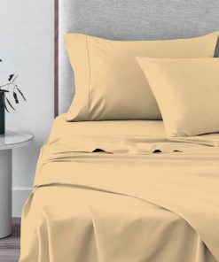 Juego de sábanas de algodón Puro 100%, tamaño -Marrón Topo