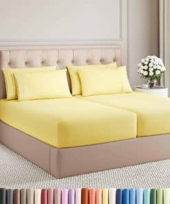 Juego de sábanas Split King de 7 piezas - Sábanas -Amarillo