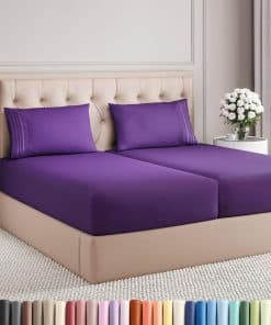 Juego de sábanas tamaño Split King de 5 -Morado