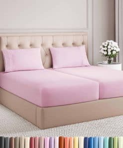 Juego de sábanas Split King Size de 5 -Rosa Claro