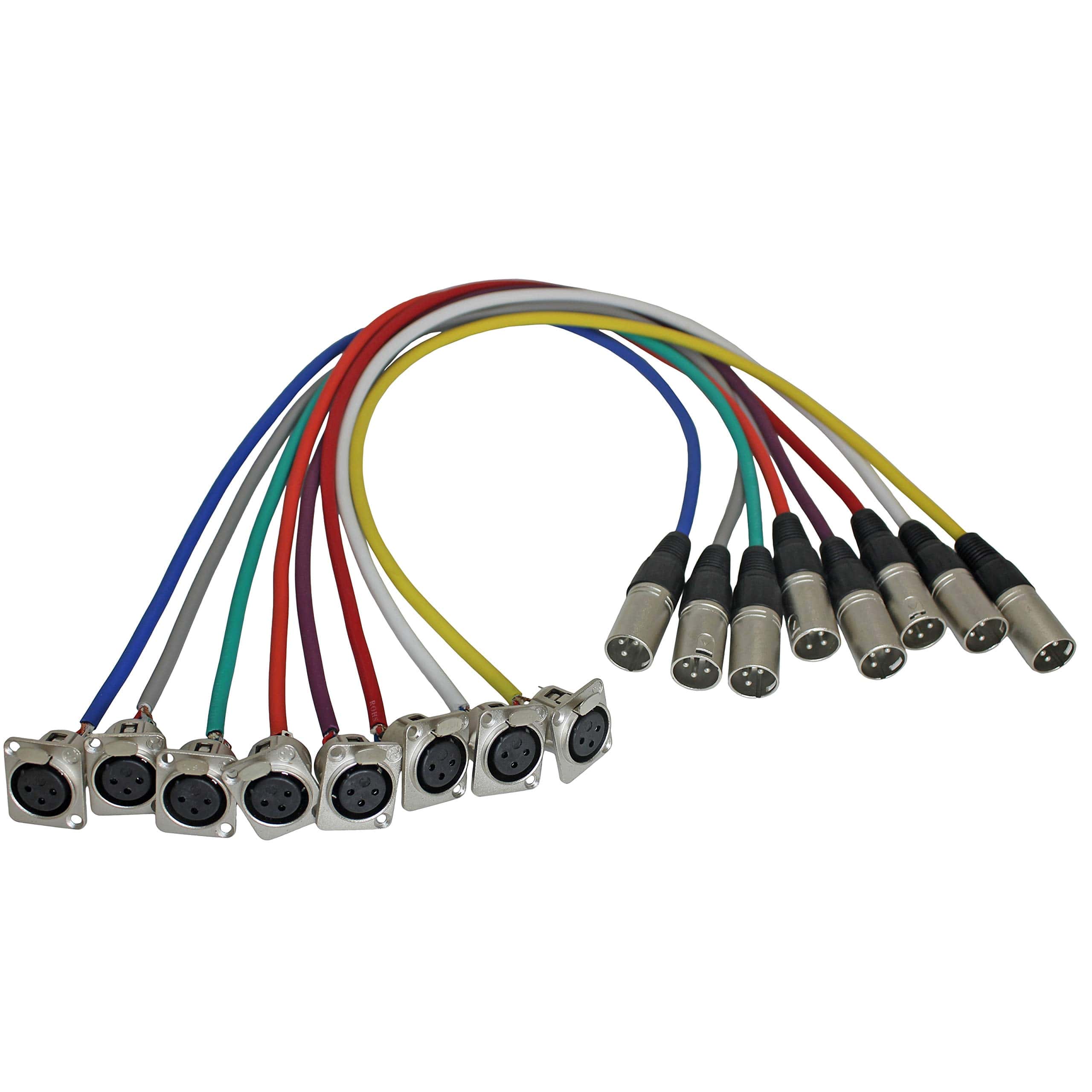 Conjunto de 8 Pigtails de Reemplazo XLR para Cajas de Piso