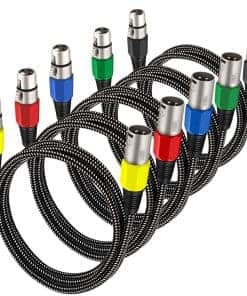 Cable XLR KINXIYU 10 FT/5 Pack, Cable de Micrófono 3 Pines