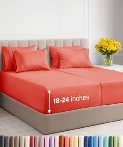 Juego de sábanas Extra Profundas Split -Coral