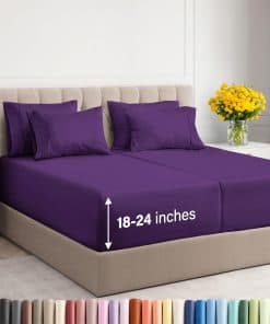 Juego de sábanas extra profundo Split King - -Morado