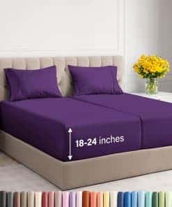 Juegos de sábanas extra profundos para cama King dividida -