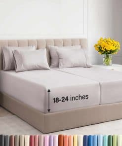 Juego de Sábanas Divididas Extra Profundas -Gris Claro