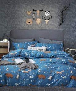Juego de edredón de oso azul Houseri Queen Boys Duvet Full