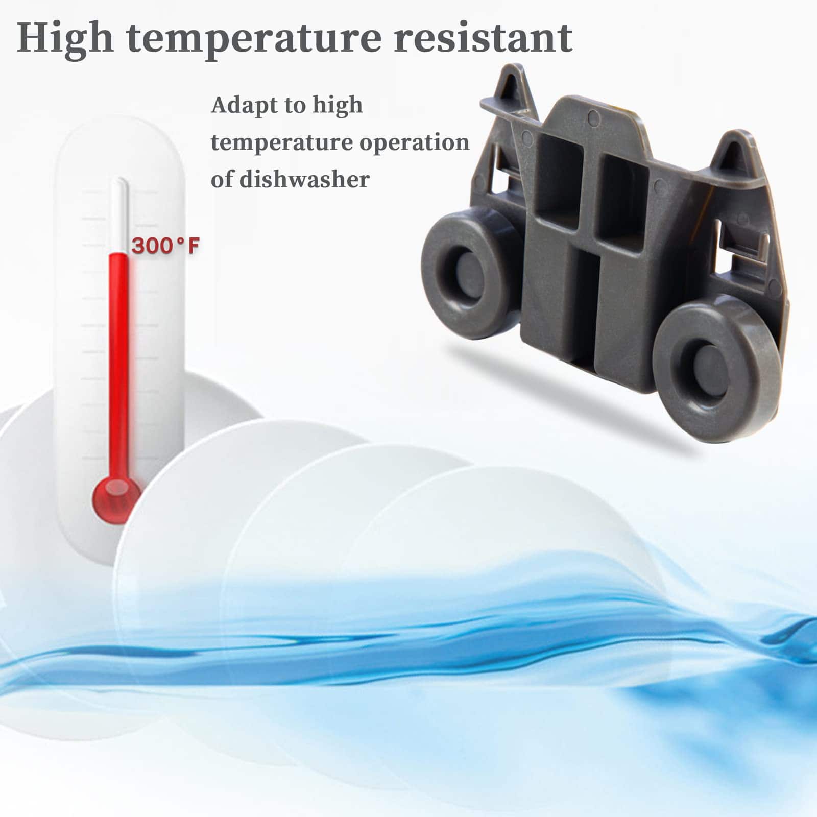 4 Packs Ruedas de Lavavajillas W10195417 Mejoradas para el - Imagen 3