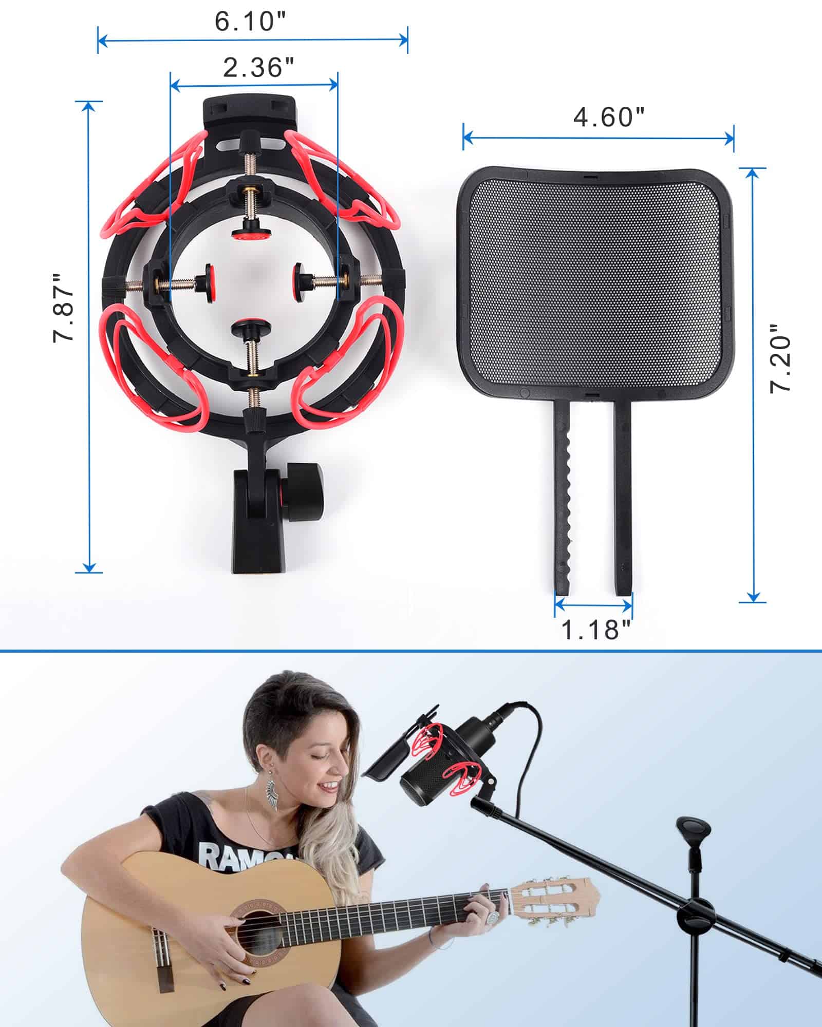 SUUNTOK Soporte antivibración de micrófono con filtro pop - Imagen 9