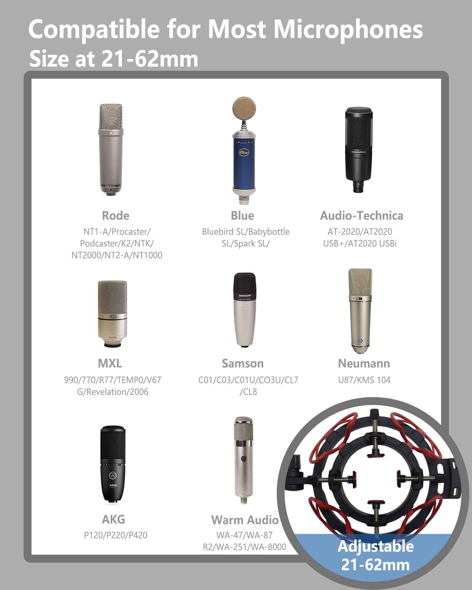 SUUNTOK Soporte antivibración de micrófono con filtro pop - Imagen 5