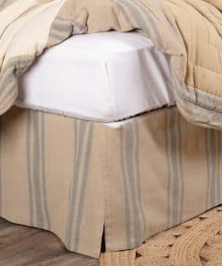 VHC Brands Falda de Cama King Farmer's Market Tan Grey