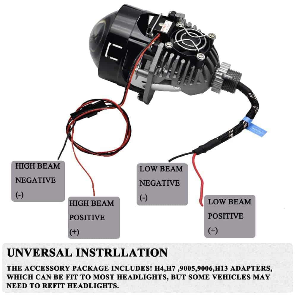 YUFANYA Proyector de Lente LED Mini de 2.5 Pulgadas con - Imagen 4