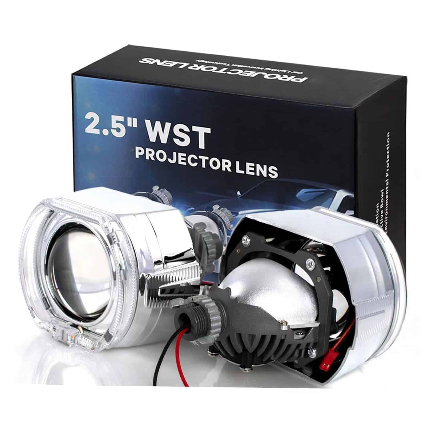 YUFANYA Proyector de Lente LED Mini de 2.5 Pulgadas con