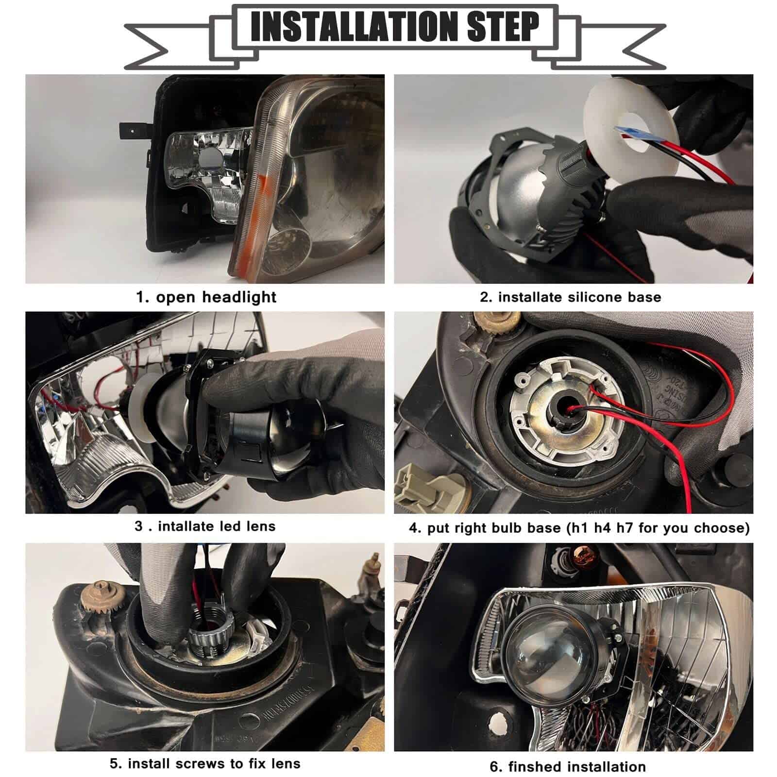 YUFANYA Proyector de Lente LED Mini de 2.5 Pulgadas con - Imagen 5