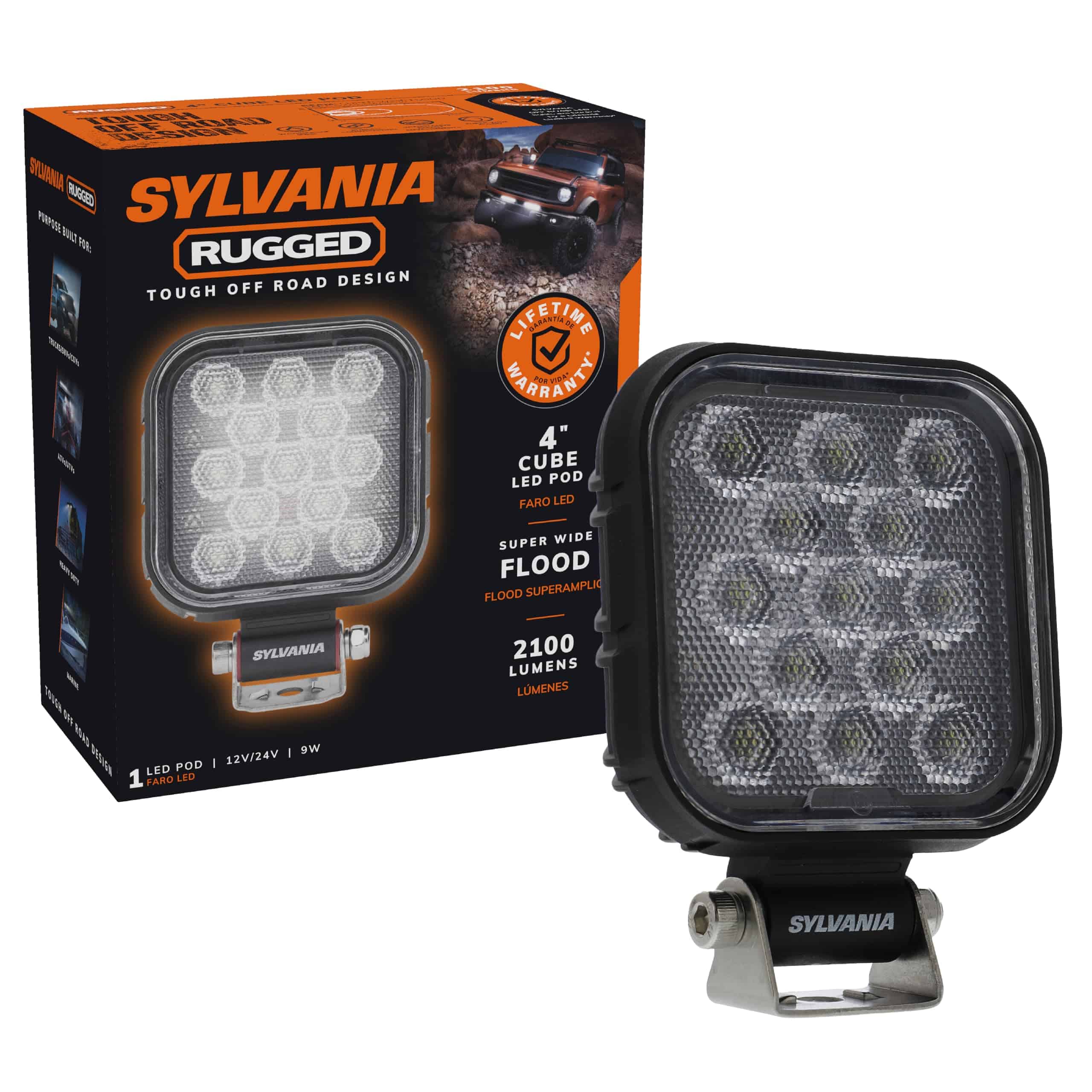 SYLVANIA - Faro LED de 4 Pulgadas en Cubo Resistente -