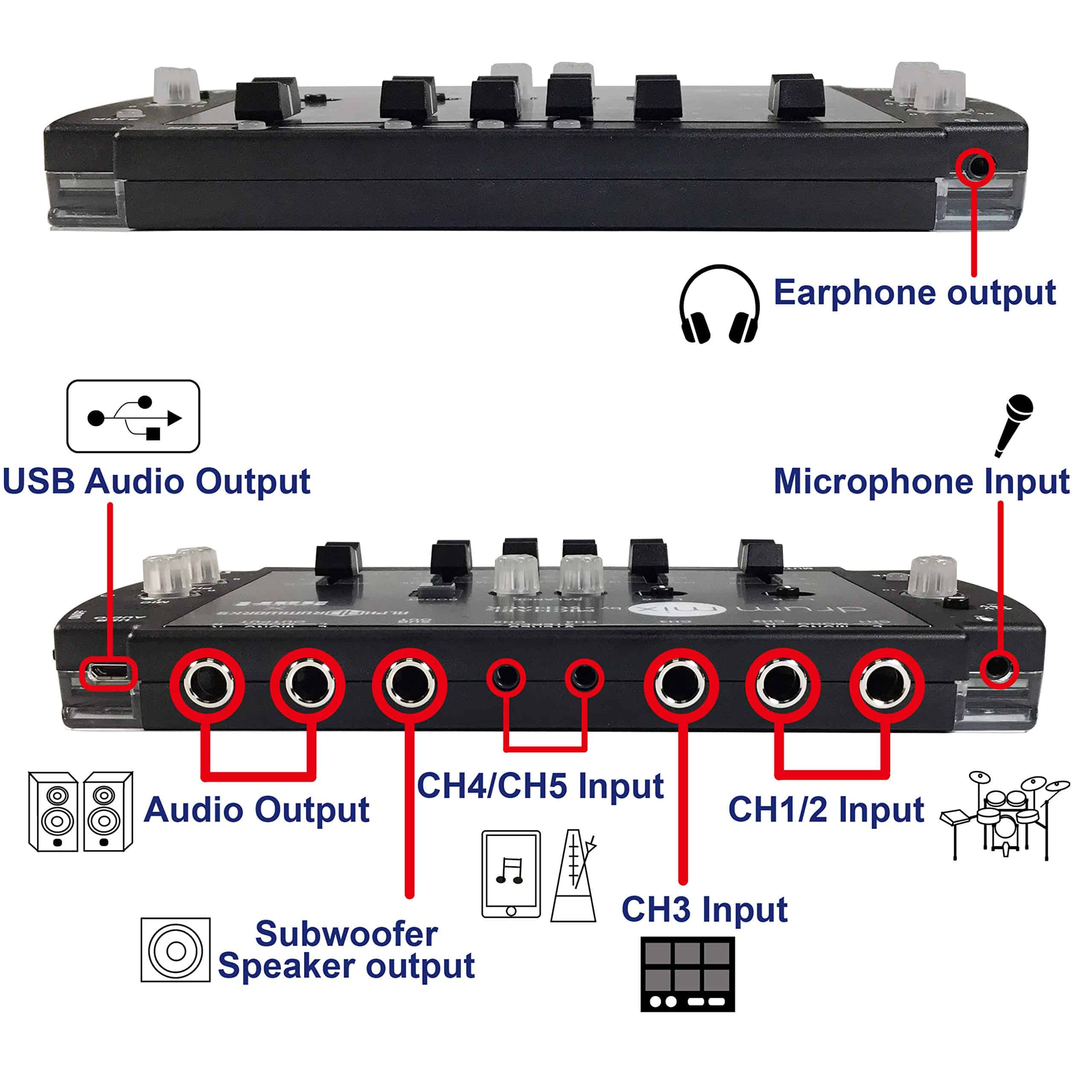 Mezclador de batería compacto Maker hart 6 Ch Multitrack - Imagen 6