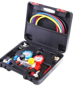 JIFETOR Juego de Manifold de 4 Vías para AC, Herramienta de