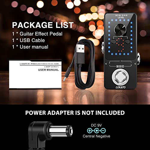 Pedal de Efecto de Loop de Guitarra LEKATO Looper 9 Loop - Imagen 7