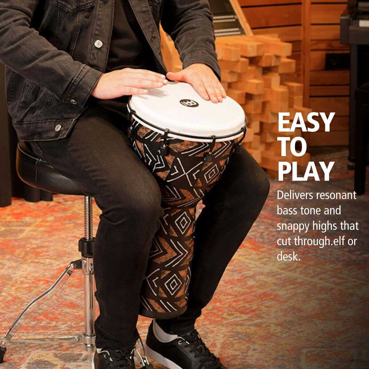 Meinl Percusión Djembe Tambor de Mano con Carcasa y Cabezal - Imagen 3