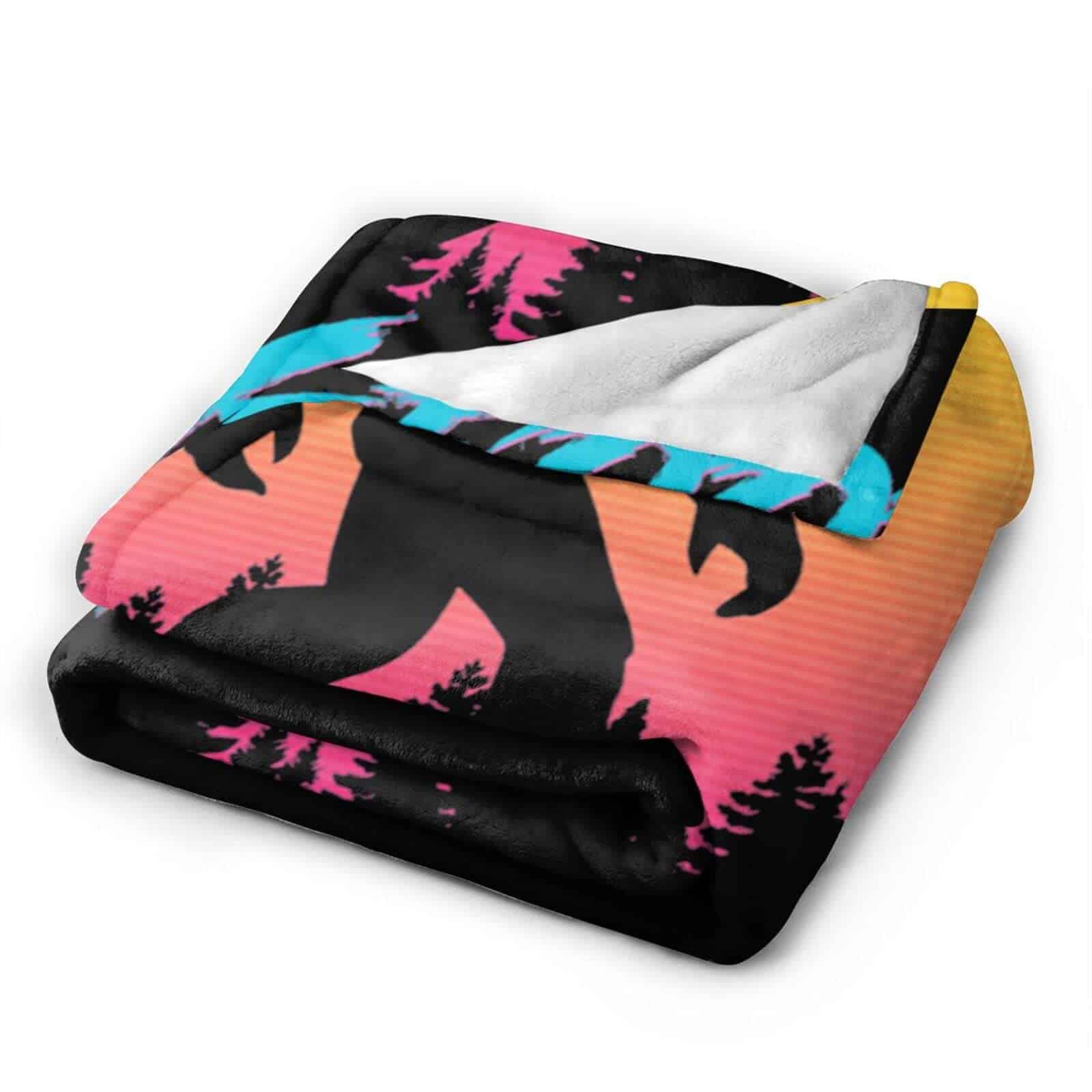 Manta de felpa Bigfoot Sasquatch retro de los años 1980 - Imagen 4