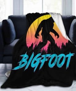 Manta de felpa Bigfoot Sasquatch retro de los años 1980