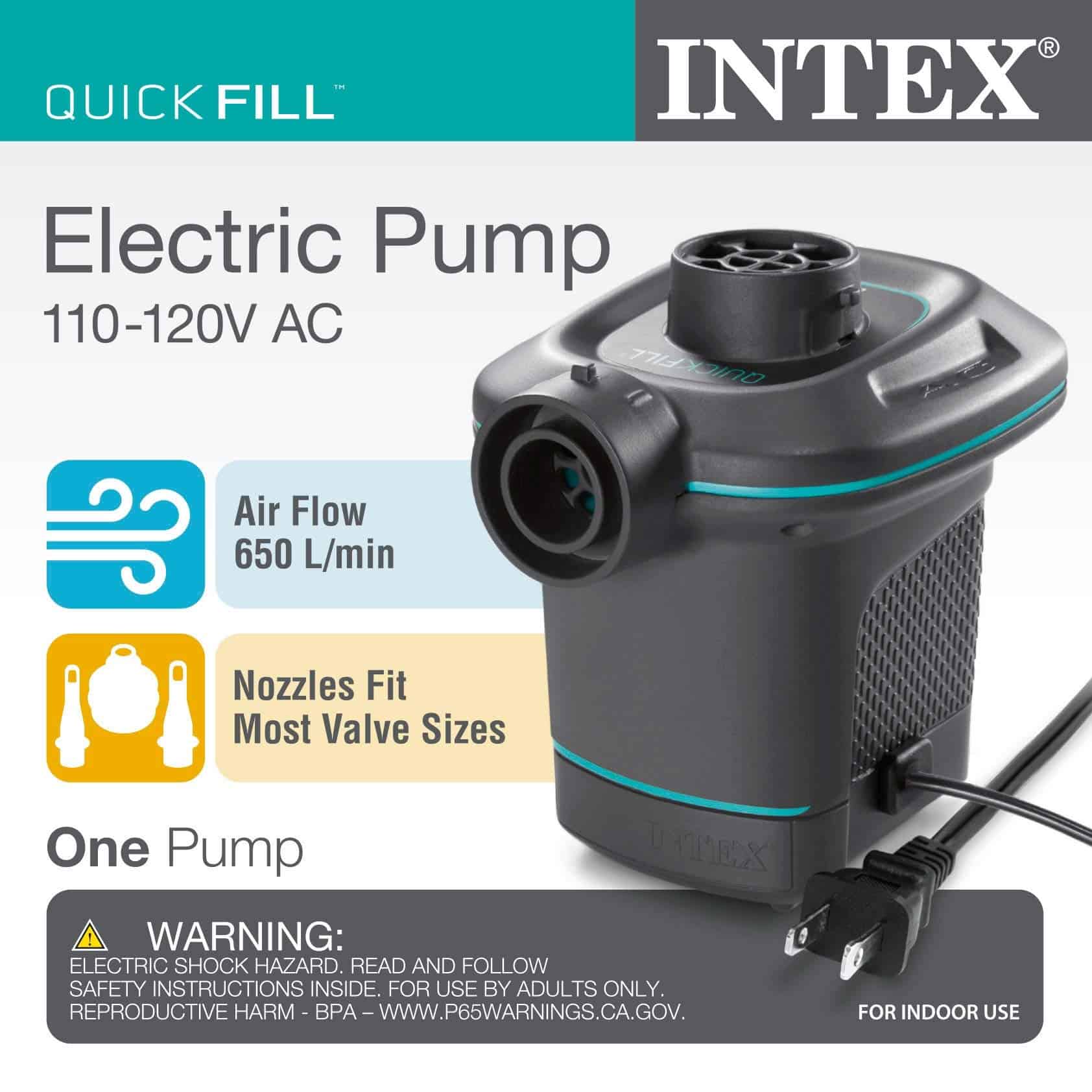 Bomba de Aire Eléctrica Intex 120V Quick Fill AC con 3 - Imagen 6