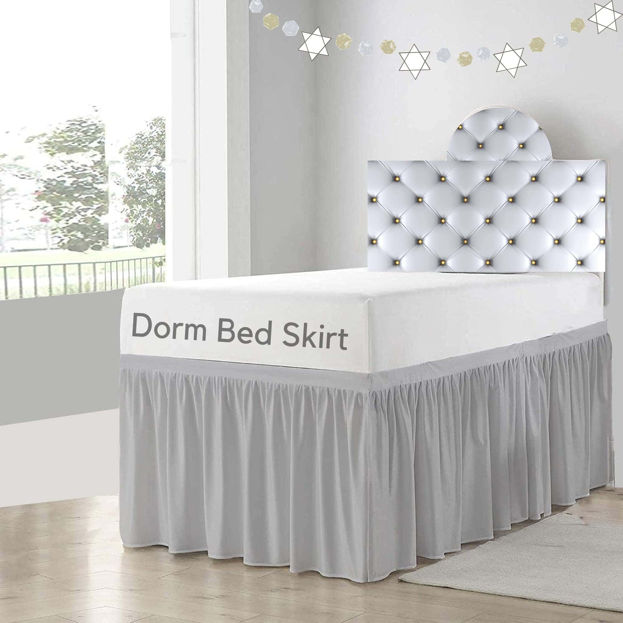Cortina de Cama para Dormitorio, Microfibra 100%, Gris