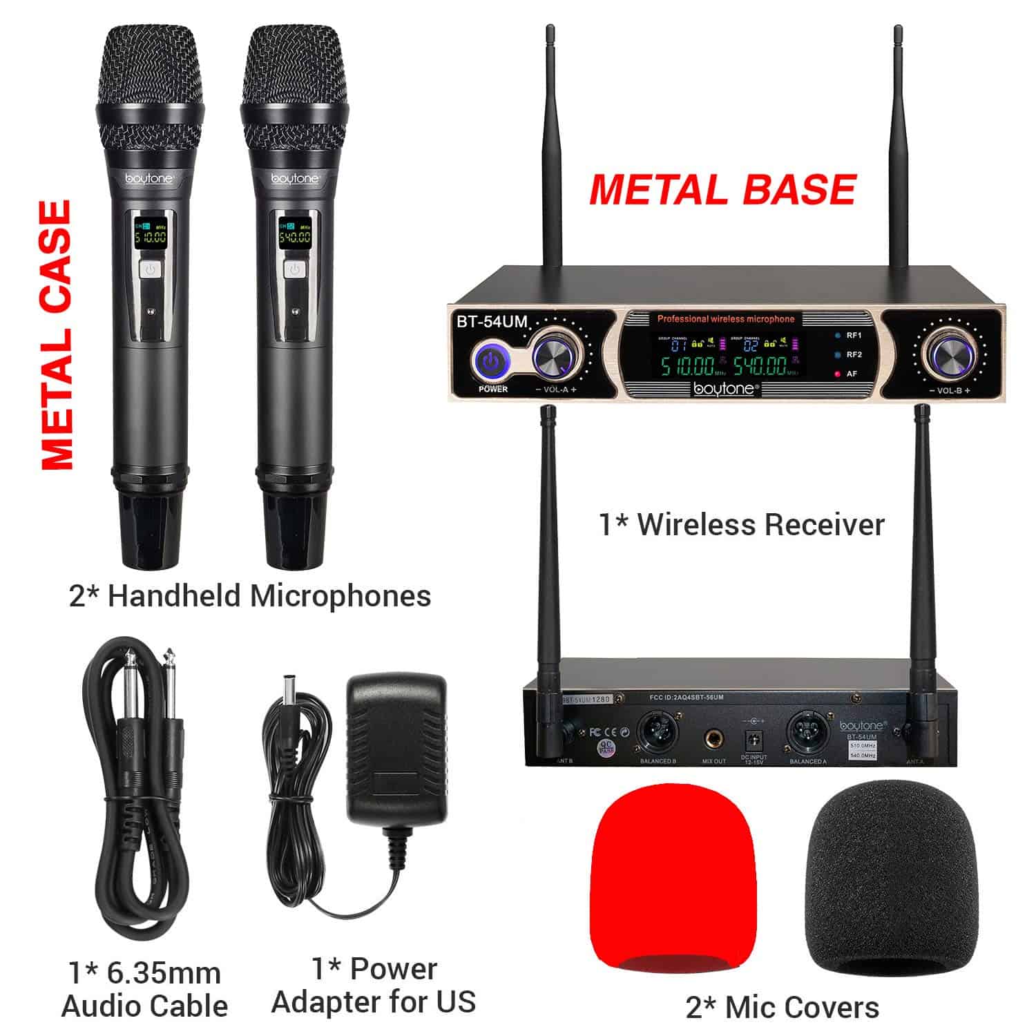 Sistema de Micrófono Inalámbrico Boytone BT-54UM de Doble - Imagen 5