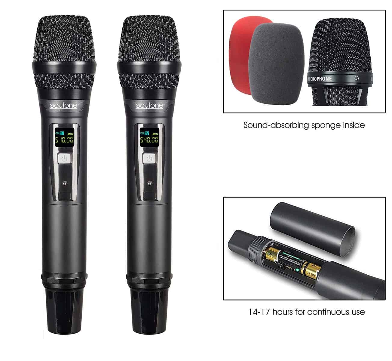 Sistema de Micrófono Inalámbrico Boytone BT-54UM de Doble - Imagen 3