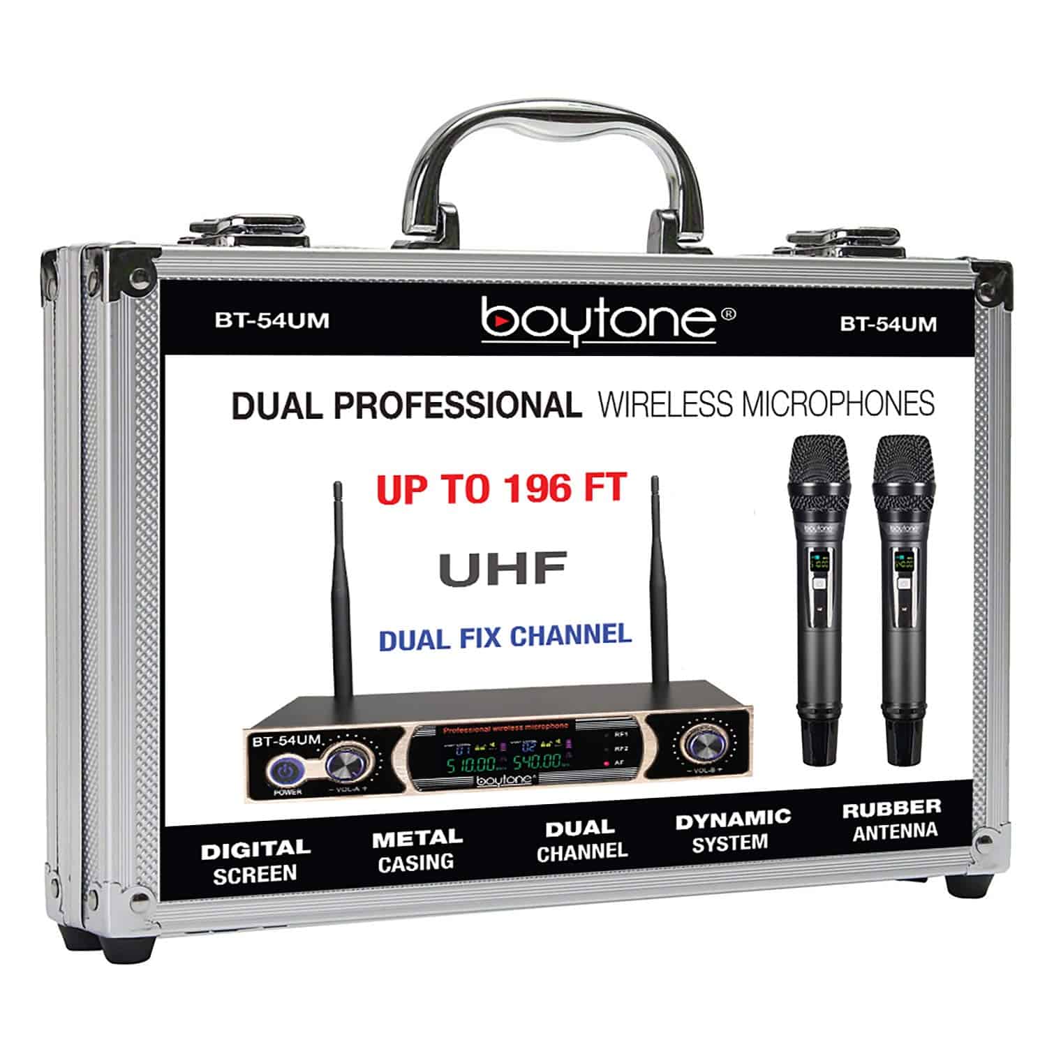Sistema de Micrófono Inalámbrico Boytone BT-54UM de Doble - Imagen 8