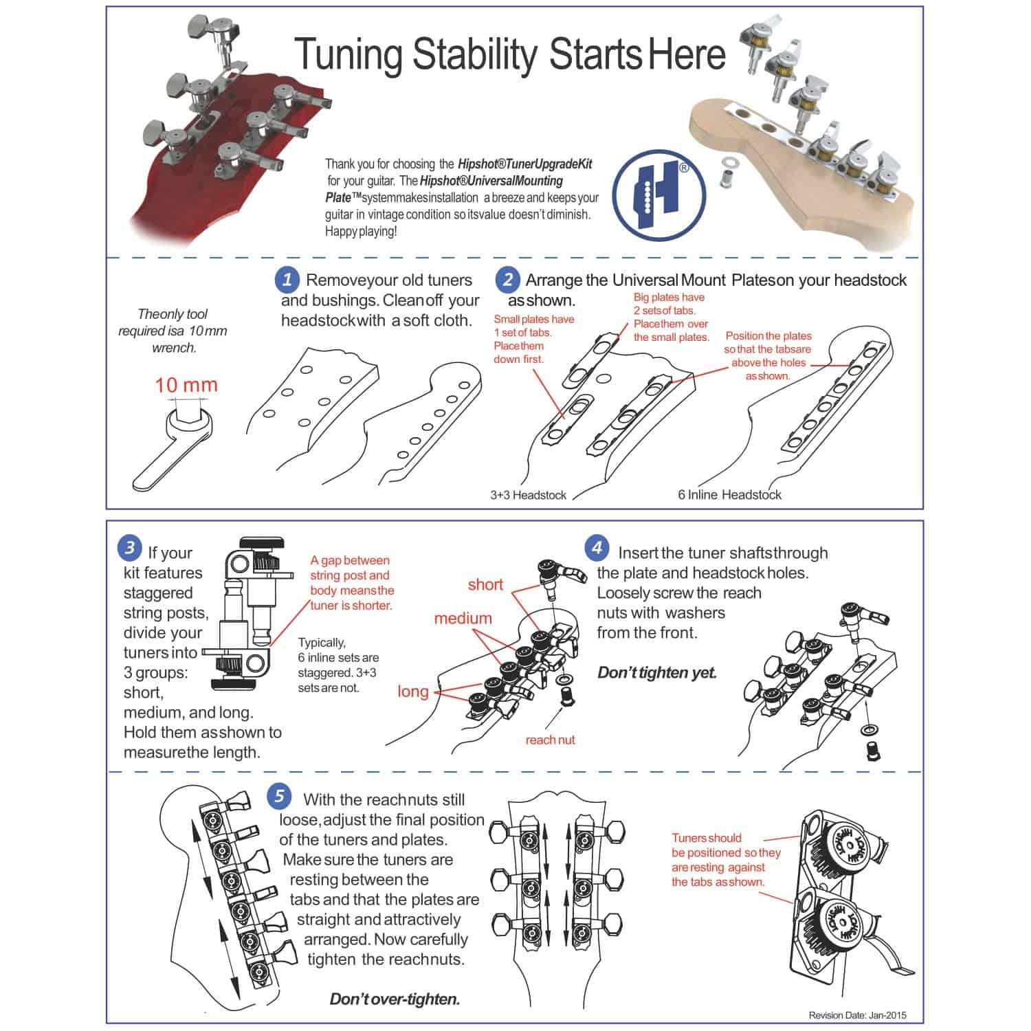 Kit de Actualización de Afinadores para Guitarra Hipshot (6 - Imagen 6