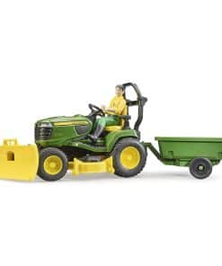 Tractor de Césped John Deere con Remolque y Jardinero