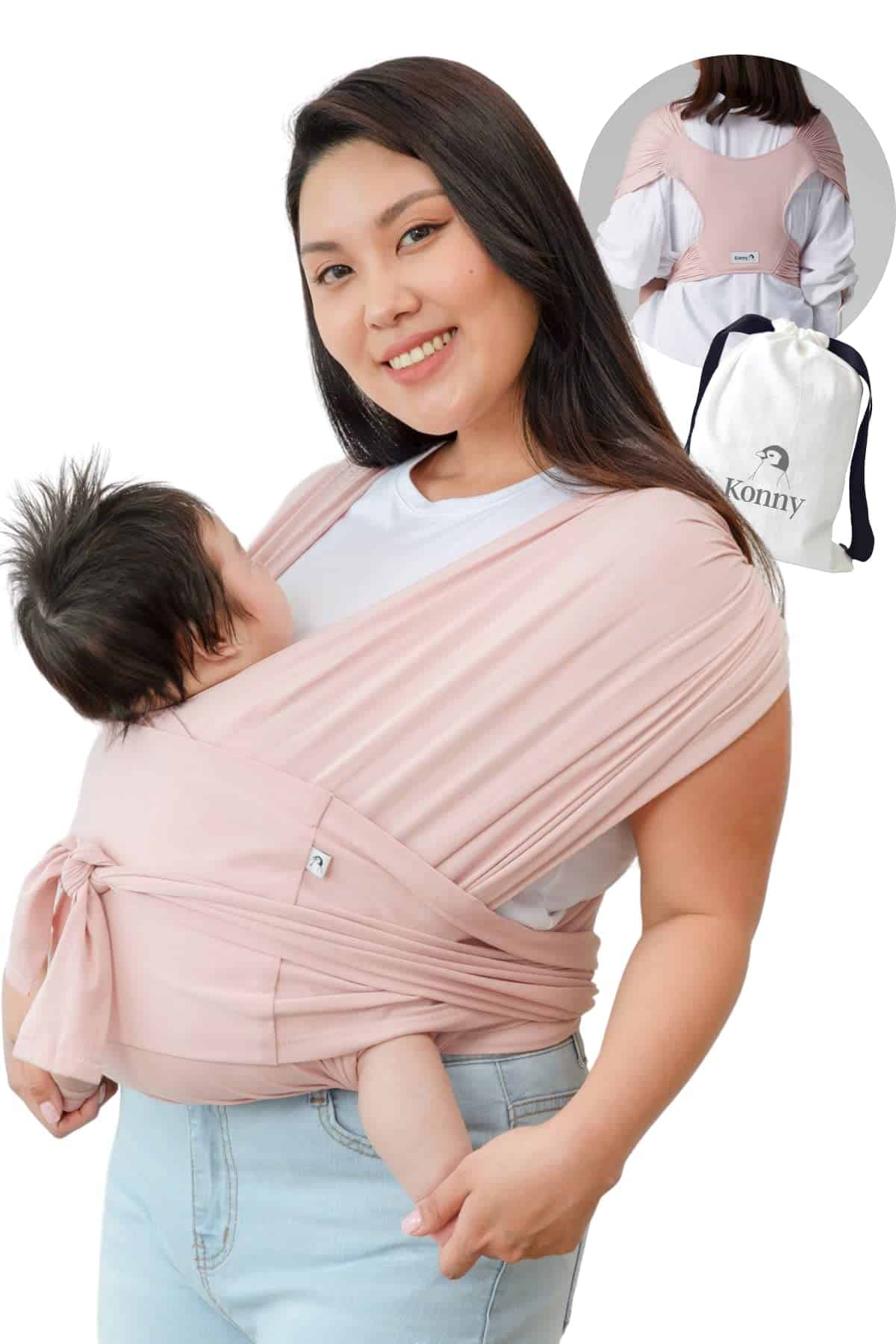 Porta Bebé Elástico Konny Baby Carrier, Fácil de Usar,