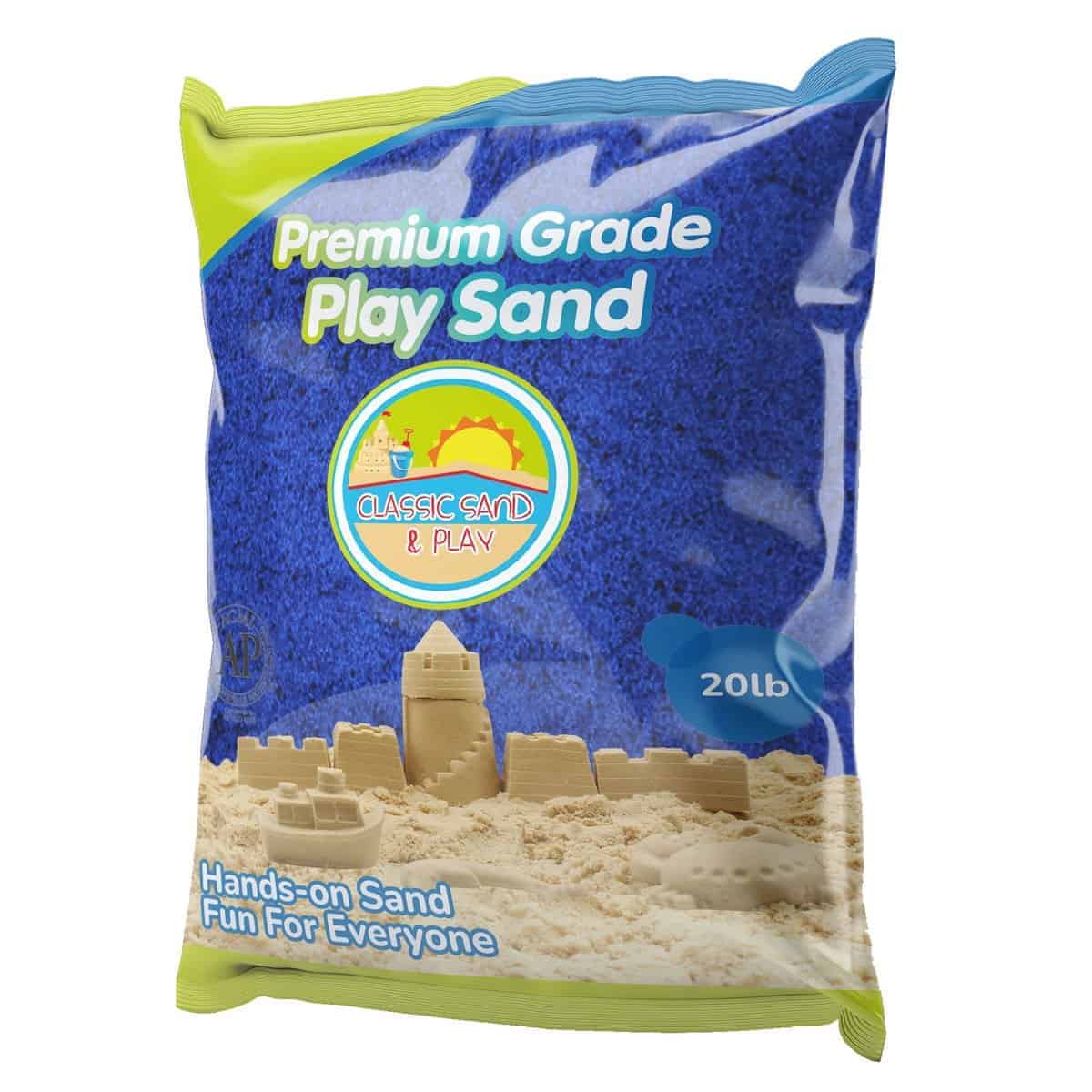 Arena de juego Classic Sand and Play de color azul, 20 lb.