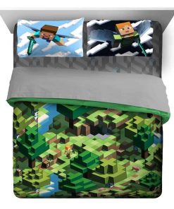 Jay Franco Minecraft Daytime 7 Pieza Juego de Cama Queen -