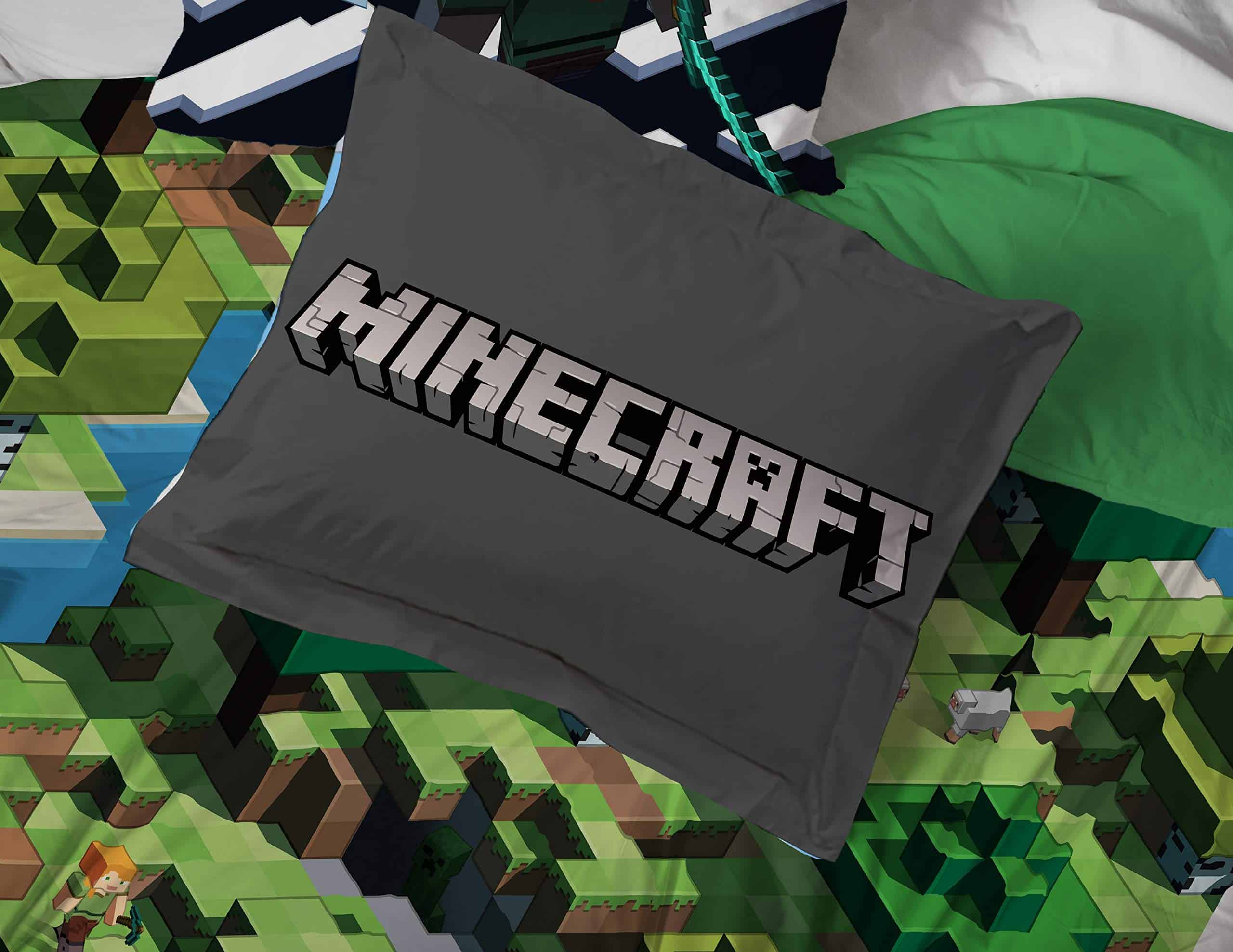 Jay Franco Minecraft Daytime 7 Pieza Juego de Cama Queen - - Imagen 8