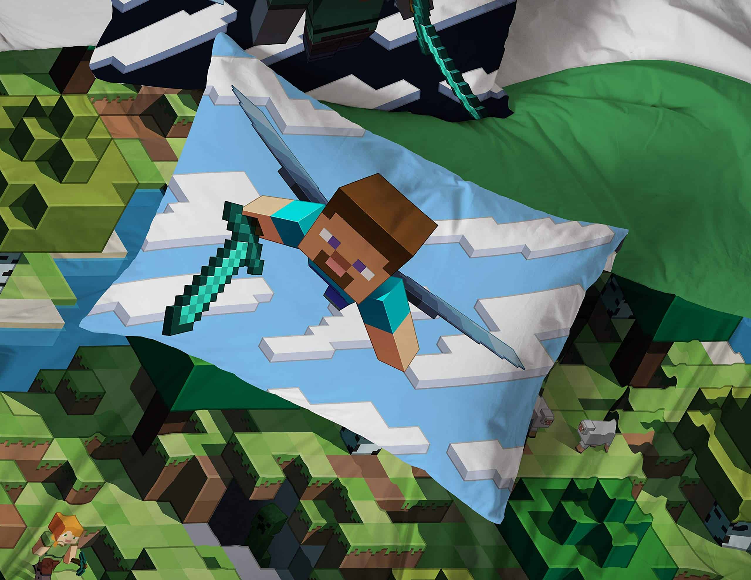 Jay Franco Minecraft Daytime 7 Pieza Juego de Cama Queen - - Imagen 7