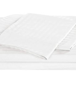 Juego de sábanas para cama de agua tamaño -Blanco con rayas