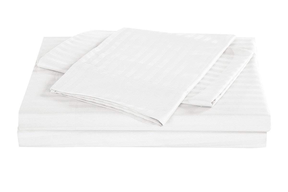 Juego de sábanas para cama de agua tamaño -Blanco con rayas