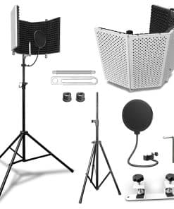 AxcessAbles Gran Escudo Aislante de Micrófono Blanco con