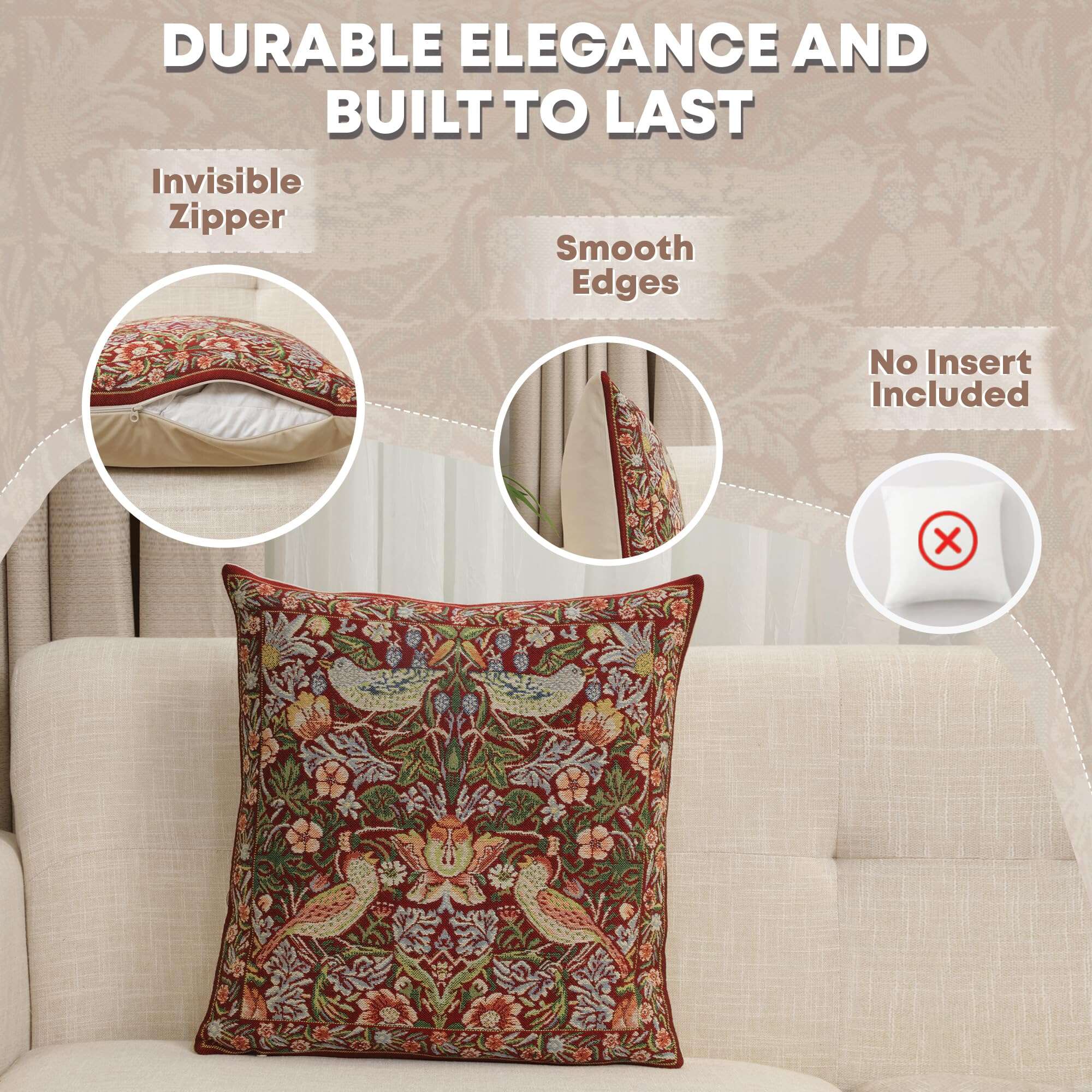 Fundas de cojín Charlotte Home Furnishings 16x16 pulgadas, - Imagen 3