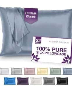 Funda de Almohada de Seda 100% Mulberry Park -Azul Acero