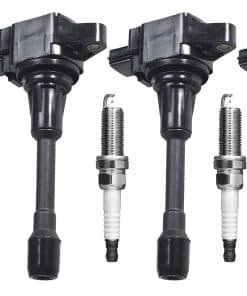 Set de 4 Bujías de Doble Iridio y Bobina de Encendido