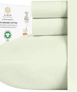 Juego de sábanas de algodón orgánico premium -Verde Pistacho